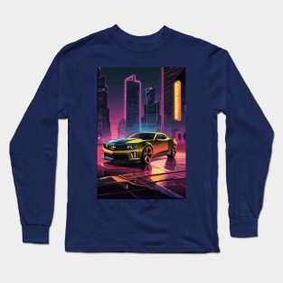 Modern American Camaro Muscle Car Retro Poster Long Sleeve T-Shirt